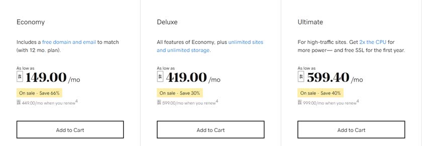 Godaddy Plans