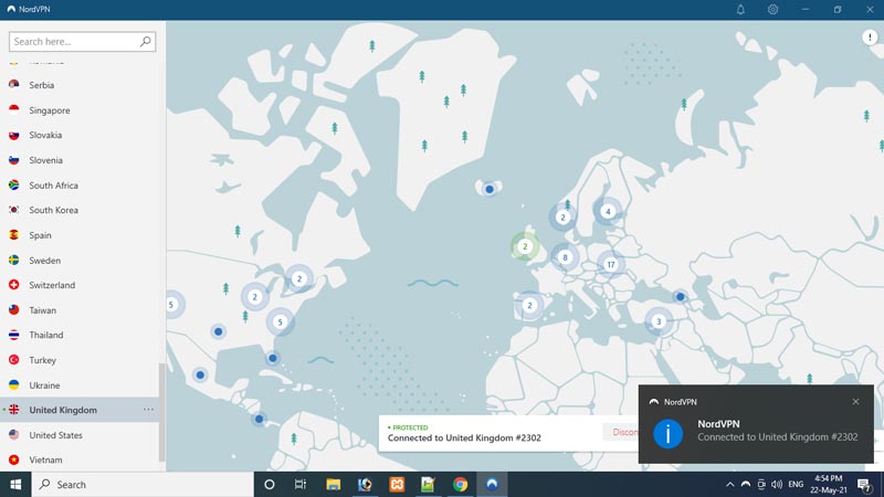 Connect NordVPN to UK
