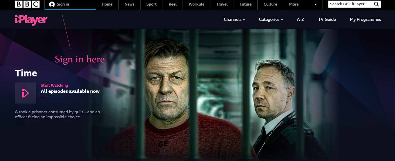 Sign in BBC iPlayer