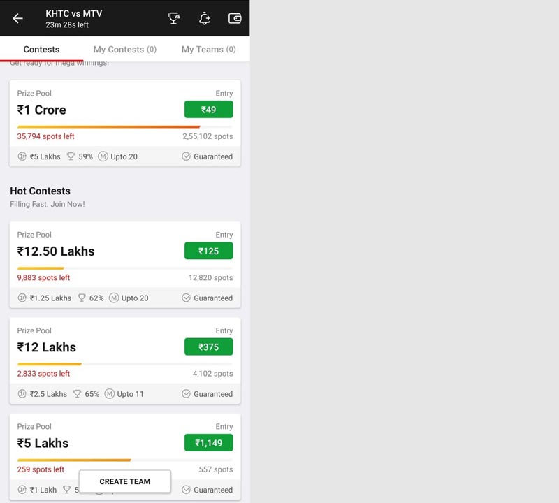 Dream11 Choose Contest